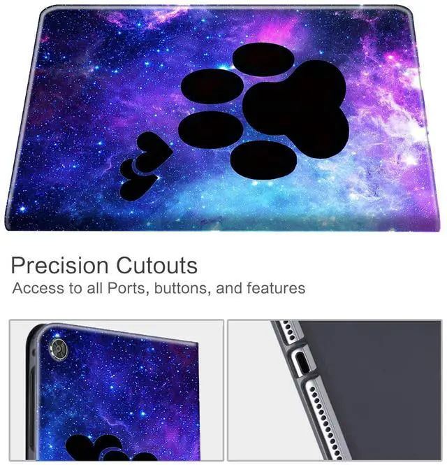 Alt view image 2 of 5 - Fire HD 8 Tablet Case (8th /7th /6th Generation, 2018/2017/2016 Release) Slim Folding Stand Galaxy Dog Paw Cover with Auto Wake/Sleep for  Fire HD 8