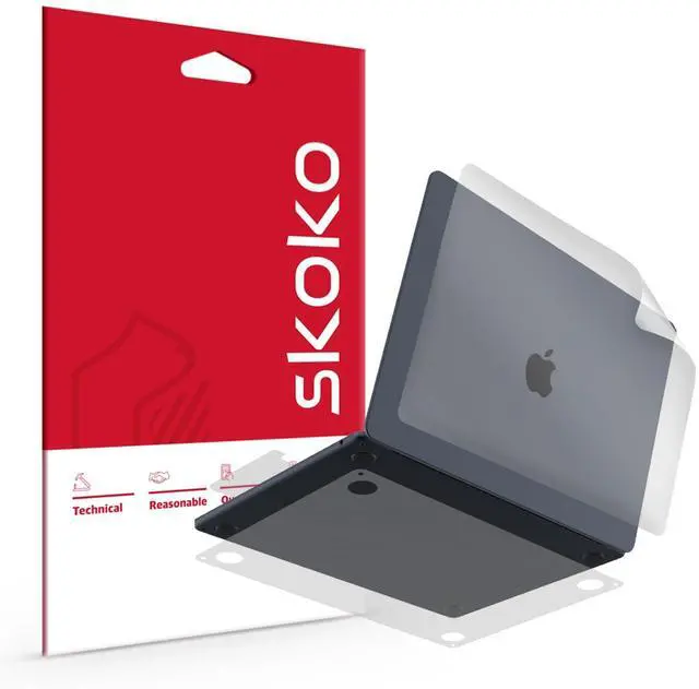 Main image of skoko 2024 2025 Easy Intall Version Skin Protector Matte Transparent Film Compatible with MacBook Air 13 inch M2 / M3 / M4 2022-2025, Top, Bottom, Palmrest & Trackpad, Similar to TPU Screen Protector