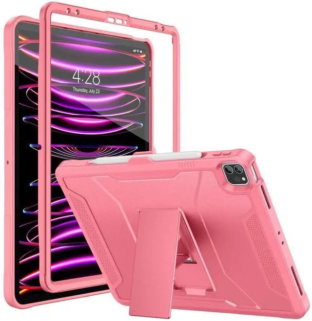 Main image of Soke Case for iPad Pro 12.9 Inch 6th/5th/4th Generation(2022/2021/2020 Release), Rugged Shockproof Protective Cover with Built-in Kickstand for Apple iPad Pro 12.9 - Watermelon Pink