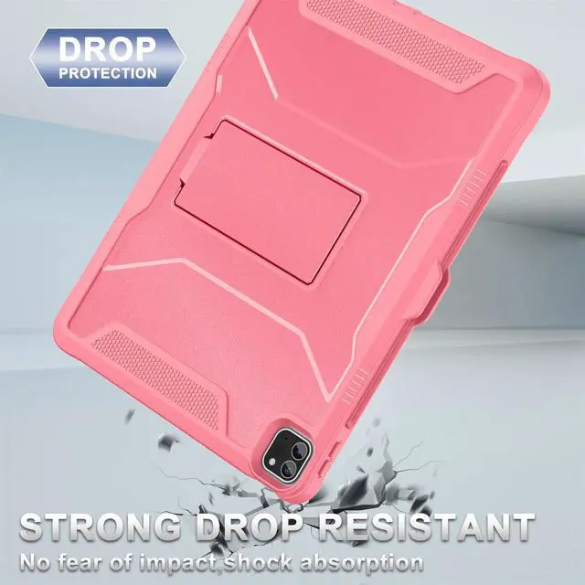 Alt view image 4 of 5 - Soke Case for iPad Pro 12.9 Inch 6th/5th/4th Generation(2022/2021/2020 Release), Rugged Shockproof Protective Cover with Built-in Kickstand for Apple iPad Pro 12.9 - Watermelon Pink