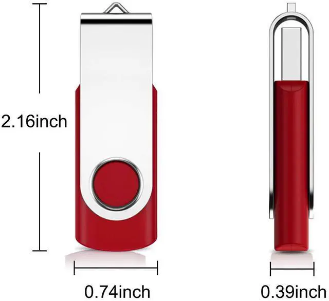 Alt view image 4 of 5 - 4GB Flash Drive, SRVR Thumb Drives 20 Pack, 4 Gig USB Drive with Lanyards Metal Swivel 4GB USB Memory Stick Pen Drive with LED Indicator(20 Mixed Color)