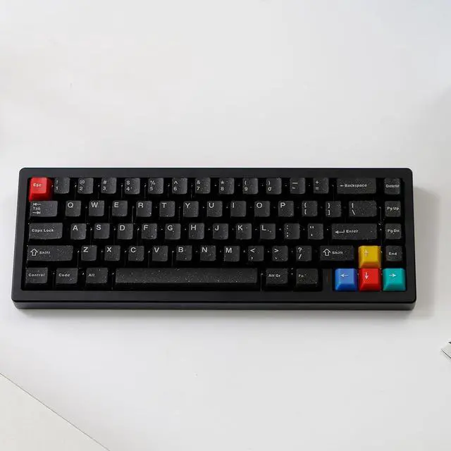 Alt view image 2 of 5 - 114 Keys Doubleshot Translucent Keycaps, Glitter Neon keycaps, Cherry Profile Keycap Set for 60% 65% 75% Mechanical Keyboard Cherry Mx Switches