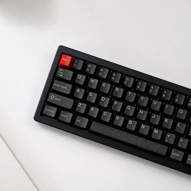 Alt view image 4 of 5 - 114 Keys Doubleshot Translucent Keycaps, Glitter Neon keycaps, Cherry Profile Keycap Set for 60% 65% 75% Mechanical Keyboard Cherry Mx Switches