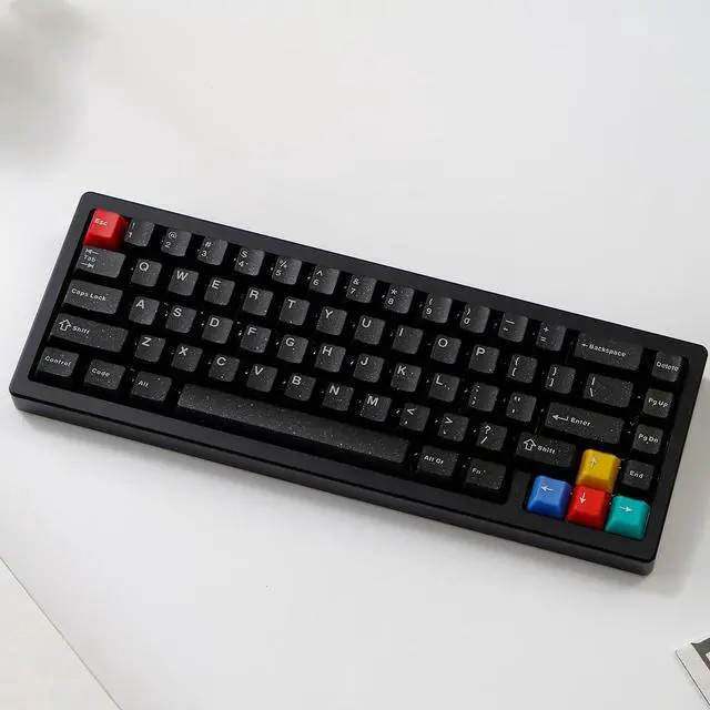 Alt view image 3 of 5 - 114 Keys Doubleshot Translucent Keycaps, Glitter Neon keycaps, Cherry Profile Keycap Set for 60% 65% 75% Mechanical Keyboard Cherry Mx Switches