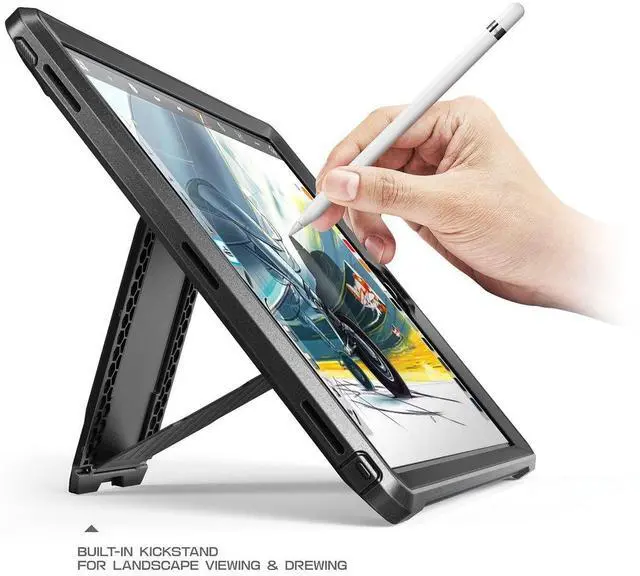 Alt view image 4 of 5 - SUPCASE Unicorn Beetle Pro Series Heavy Duty Full-Body Protective Rugged Case with Kickstand for 12.9-Inch Apple iPad Pro (2017 Release), Black