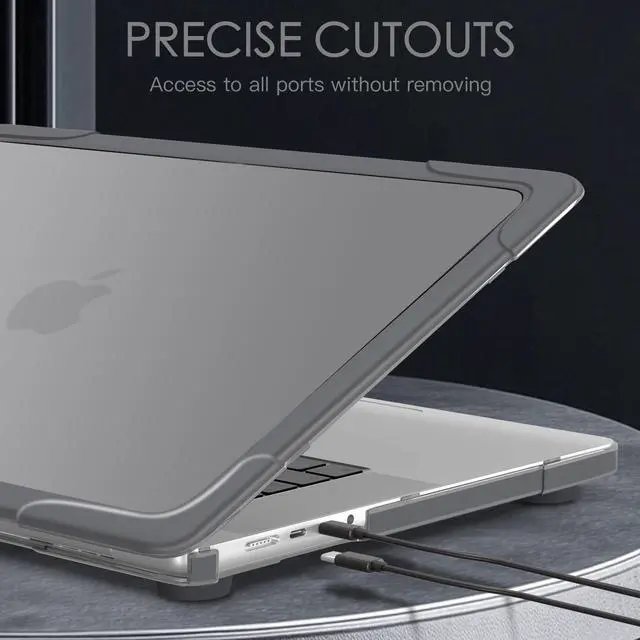 Alt view image 5 of 5 - Teryeefi [Durable] & [Heavy Duty] Foldable Kickstand Case for MacBook Pro 14 inch M4 M3 M2 M1 Pro Max Chip 2025 2024 2023 2021 Released, Shockproof Anti-Scratch and Anti-Fingerprint Hard Shell, Grey