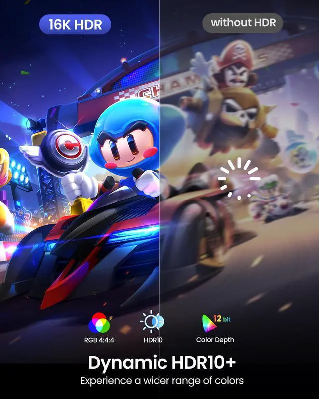 Alt view image 5 of 5 - Silkland 80Gbps DisplayPort Cable 2.1 3.3FT [VESA Certified], [8K@240Hz, 4K@540Hz 360Hz 240Hz] DP 2.1 Cable 16K, DP80 HDR DSC Display Port Cord Compatible FreeSync G-Sync Gaming Monitor 5090 7900XTX