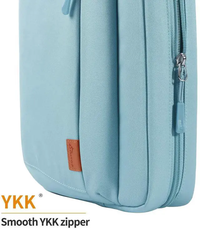 Alt view image 5 of 5 - SIMTOP Tablet Sleeve Bag, 11 inch Daily Shoulder Bag for Tablet, Waterproof Crossbody Bag with Smart Organization for Accessories, Essentials Lightweight, YKK Zipper Bag, Polyester (Light Blue)