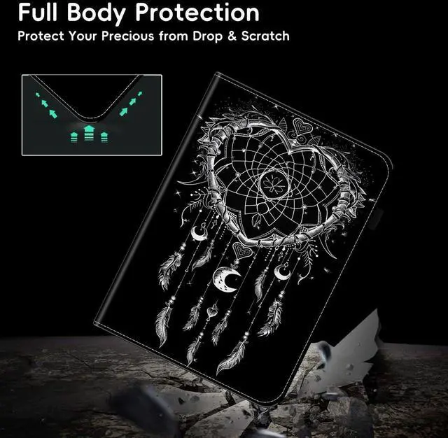 Alt view image 3 of 5 - smauncucn Case for Samsung Galaxy Tab S9 FE 5G 10.9 Inch/Tab S9 11 Inch 2023,Wallet PU Leather Folio Cover Multi-Angle Stand with Auto Wake/Sleep,Dream Catcher