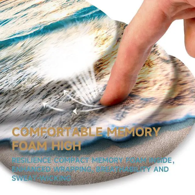Alt view image 4 of 5 - Ergonomic Mouse Pad with Wrist Rest Support,Non-Slip PU Base,Massage for Carpal Tunnel Pain Relief,Memory Foam Mousepad for Home,Office,Work(Beach)