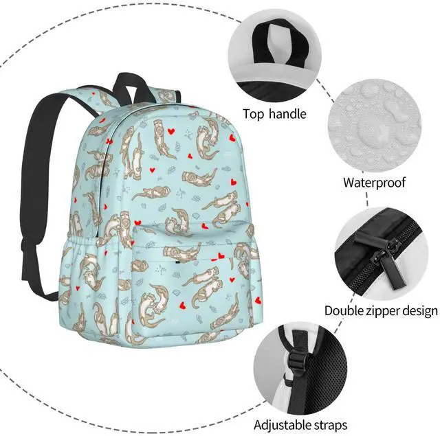 Alt view image 2 of 5 - sunwarshile Otter Backpack Book Bags Lightweight Casual Laptop Backpacks Travel Daypack For Man Woman