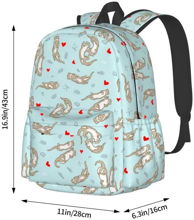 Alt view image 3 of 5 - sunwarshile Otter Backpack Book Bags Lightweight Casual Laptop Backpacks Travel Daypack For Man Woman