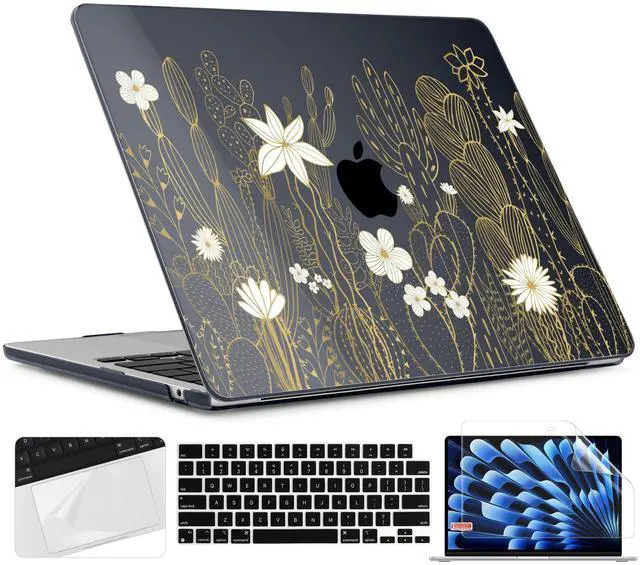Main image of TWOLSKOO for M4 MacBook Air 13.6 inch Case 2025-2022 Release M4 A3240 M3 A3113 M2 A2681, Plastic Hard Shell & Screen Protector & Keyboard Cover & Trackpad Film, Cute Cactus