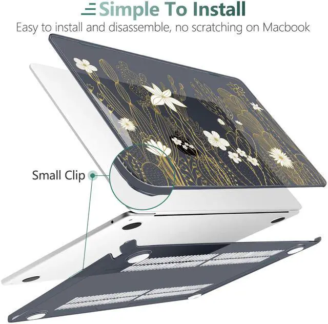 Alt view image 3 of 5 - TWOLSKOO for M4 MacBook Air 13.6 inch Case 2025-2022 Release M4 A3240 M3 A3113 M2 A2681, Plastic Hard Shell & Screen Protector & Keyboard Cover & Trackpad Film, Cute Cactus