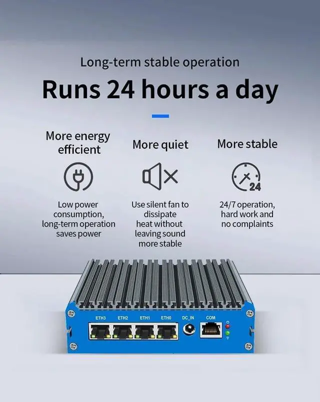 Alt view image 4 of 5 - Fanless Mini PC N100 with DDR5 M.2 Nvme 4*i226 2.5G LAN, 2*USB2.0, 2*USB3.0,HDMI,DP,SIM Card Slot,Mini Computer Support Dual Band WiFi for Industry Business,NO RAM NO SSD (NO RAM NO SSD)