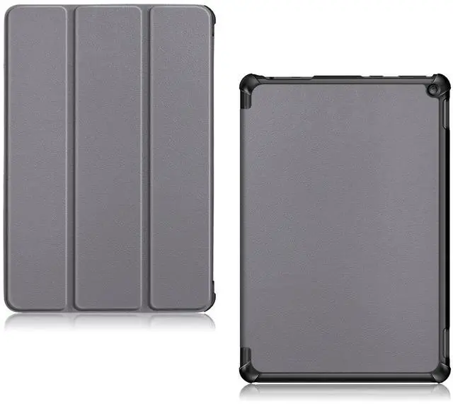 Alt view image 3 of 5 - UUcovers 10.1" Case for All-New Kindle Fire HD 10 (11th Gen) & Fire HD 10 Plus Tablet (Only Compatible with 11th Generation 2021 Release) Folio Stand PU Leather Hard Cover with Auto Sleep/Wake, Gray