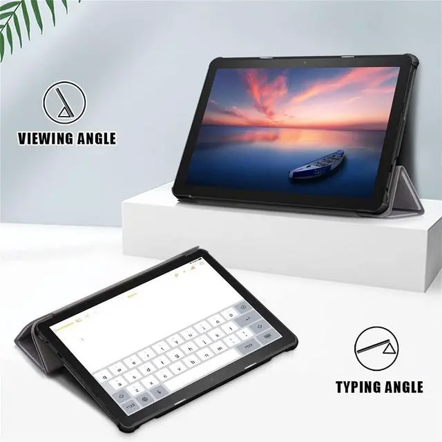 Alt view image 5 of 5 - UUcovers 10.1" Case for All-New Kindle Fire HD 10 (11th Gen) & Fire HD 10 Plus Tablet (Only Compatible with 11th Generation 2021 Release) Folio Stand PU Leather Hard Cover with Auto Sleep/Wake, Gray