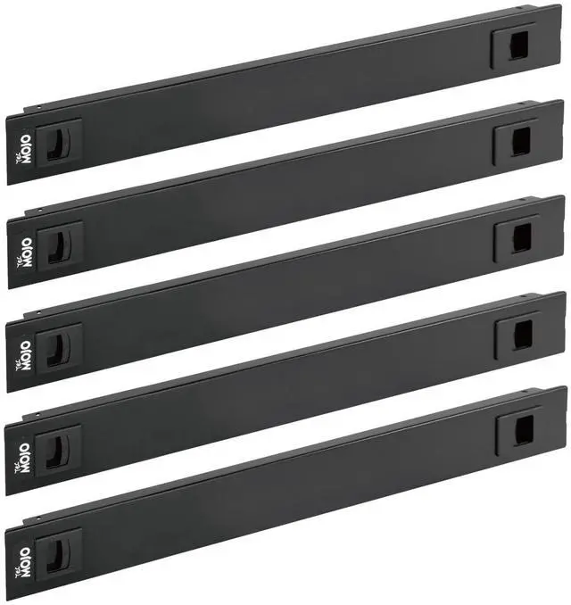 Main image of Tecmojo 5 Pack 1U Blank Panel, Cold Rolled Steel Rack Blank Panel, Rack Mount Plate for 19 in Server Rack Enclosure or Network Cabinet, Toolless Mounting, Black