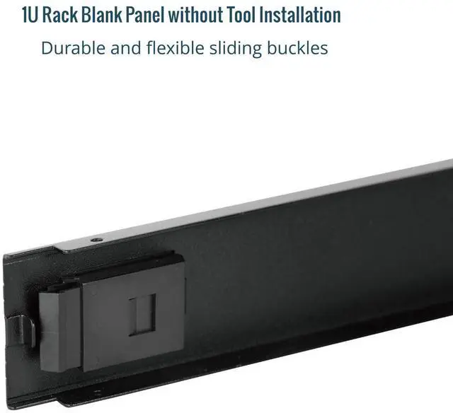 Alt view image 5 of 5 - Tecmojo 5 Pack 1U Blank Panel, Cold Rolled Steel Rack Blank Panel, Rack Mount Plate for 19 in Server Rack Enclosure or Network Cabinet, Toolless Mounting, Black