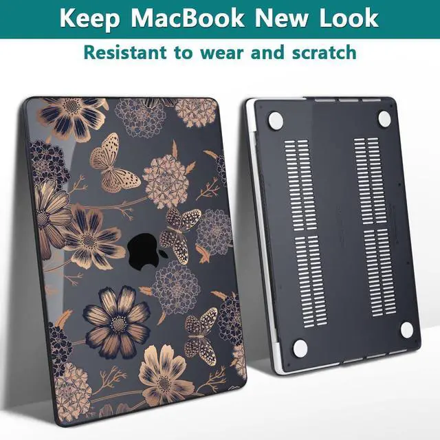 Alt view image 4 of 5 - Teryeefi Case for for MacBook Pro 14 Inch M4 M3 M2 M1 (2021 2023 2024 Released) with Keyboard Cover & Screen Protector & OTG Adapter, Flower & Butterfly