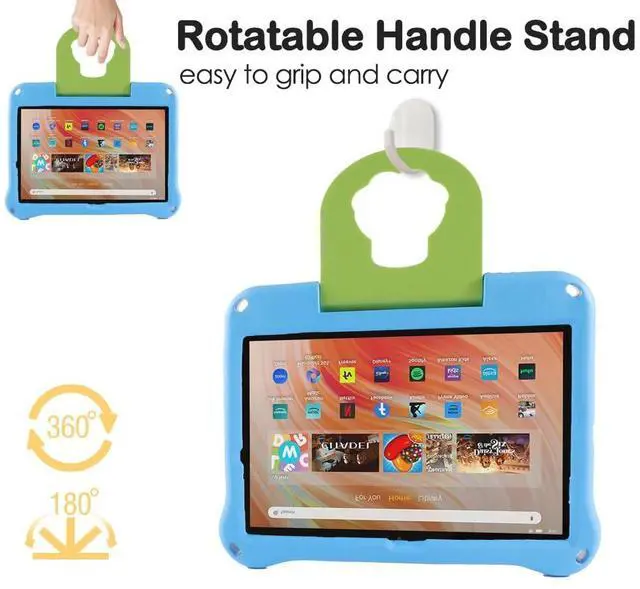 Alt view image 4 of 5 - Topevoeon Dinosaur Fire HD 10 Tablet Case for Kids Boys Light EVA Kids Friendly Fire HD10 Plus 10.1 inch 2021 2023 11th 13th Gen Case with Handle Kickstand Kid Pro Shockproof Full Cover for boy Gift