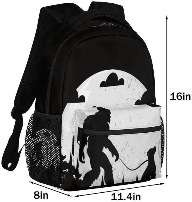 Alt view image 3 of 5 - TropicalLife Bigfoot Kids Backpack for Boys, Sasquatch Cool Sturdy Elementary Middle Bookbags Casual Travel Back Pack