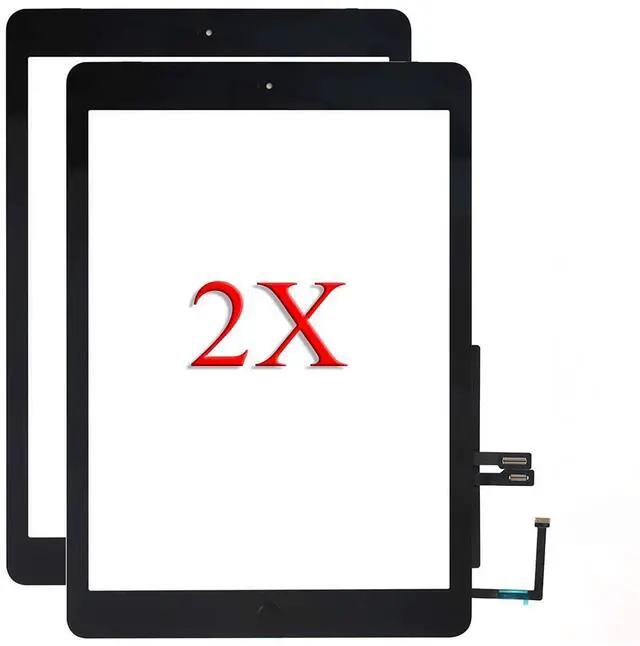 Main image of for iPad 6 6th Gen A1893 A1954 Screen Replacement 2 Pack 9.7 Inch Digitizer, for iPad 6 6th Gen Touch Screen Digitizer Replacement with Home Button(Black)