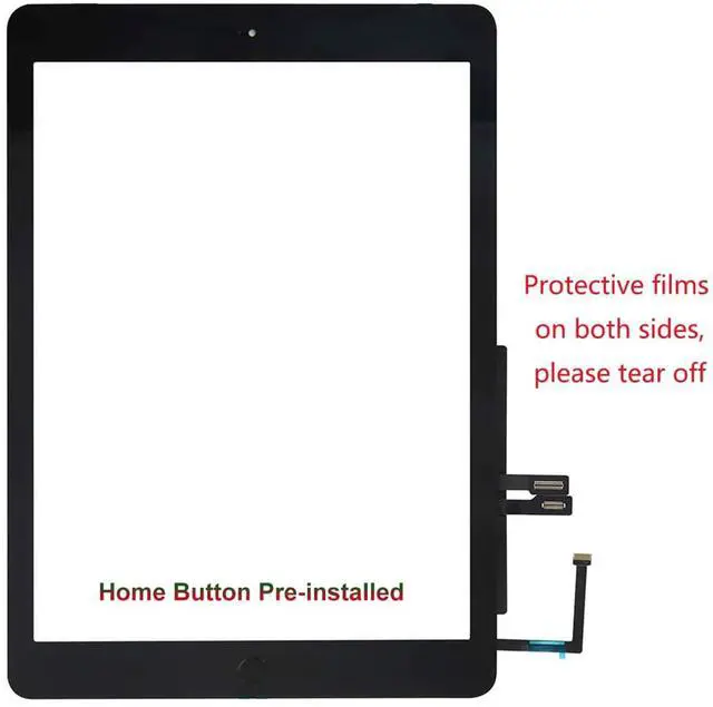 Alt view image 4 of 5 - for iPad 6 6th Gen A1893 A1954 Screen Replacement 2 Pack 9.7 Inch Digitizer, for iPad 6 6th Gen Touch Screen Digitizer Replacement with Home Button(Black)
