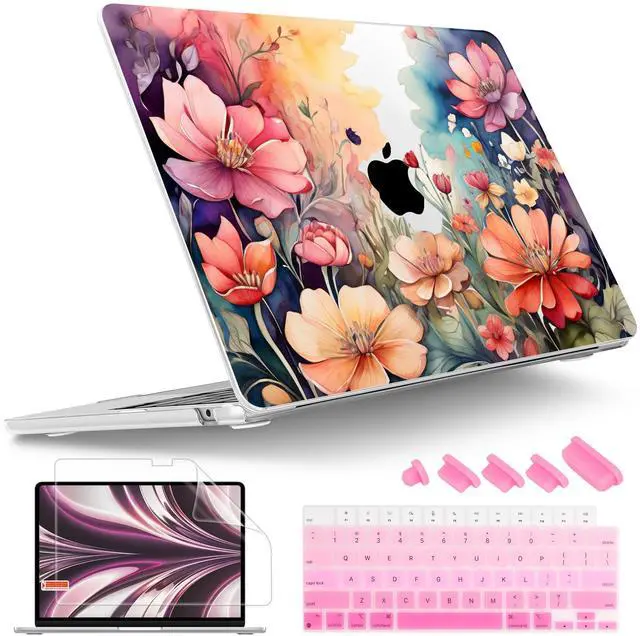 Main image of Tuiklol for M4 MacBook Air 13.6 inch Case 2025-2022 Release M2 Chip Model A3240 A3113 A2681, Plastic Hard Shell Cover for MacBook Air 13.6 Liquid Retina Display with Touch ID, llustration Flowers