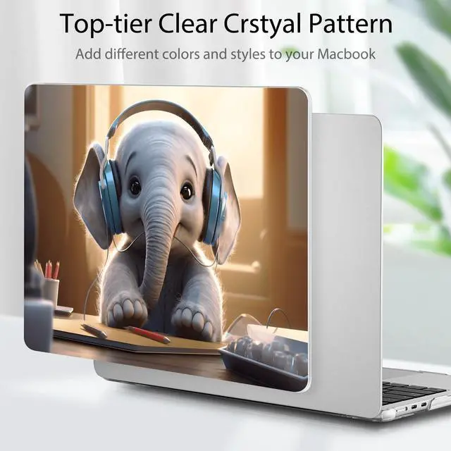 Alt view image 3 of 5 - Tuiklol for 2025 2024 2023 MacBook Air 15 inch Case M4 M3 M2 Chip, Model A3241 A3114 A2941 Hard Shell Case with Keyboard Cover & Screen Protector for MacBook 15.3'' Cover, Elephant