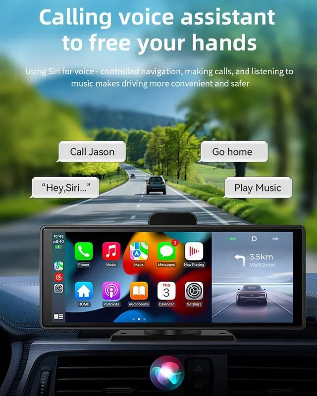 Alt view image 3 of 5 - Wireless Carplay Adapter, Mini Carplay Wireless Adapter Bluetooth Connection, Plug & Play, No Latency for iPhone iOS10+ (Green)