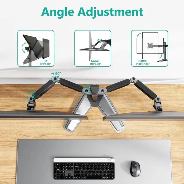 Alt view image 3 of 5 - WALI Monitor Mount for Desk (MF001+MF002N), Trusted Monitor Solutions