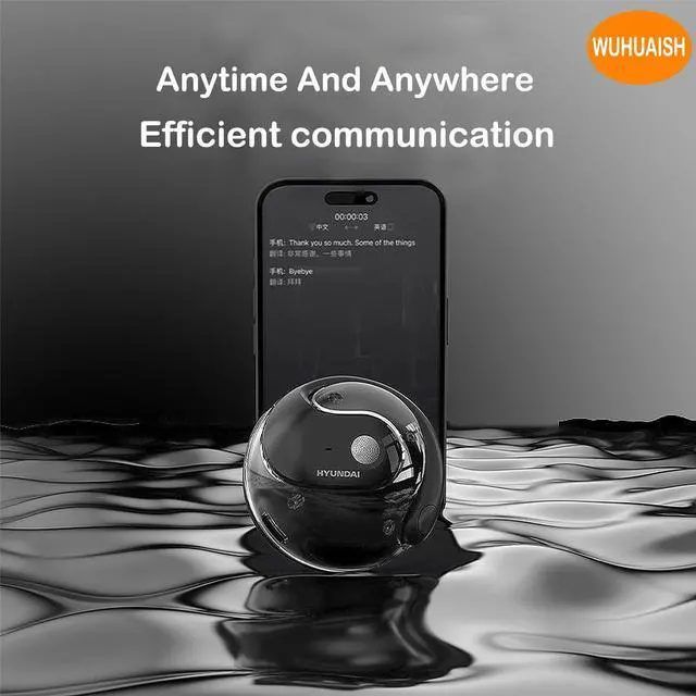 Alt view image 4 of 5 - AI Real-time Language Translation Headset, with a Variety of Powerful AI Functions, Supports Real-time Translation in Various Languages to Enhance Your Business Working Experience. (01 Black)