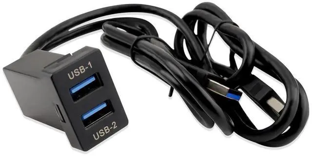 Main image of Wujexuhe Dual USB 3.0 Car Dash Flush Mount Extension Cable, Length 3.3FT (1M) Fit for Toyota, Size 1.3"x0.86"x 2.15" (Type A)