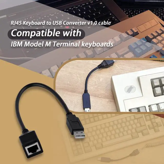 Alt view image 2 of 5 - XTPTFABS RJ45 Keyboard to USB Converter v1.0 Cable Compatible with IBM Model M Terminal Keyboards