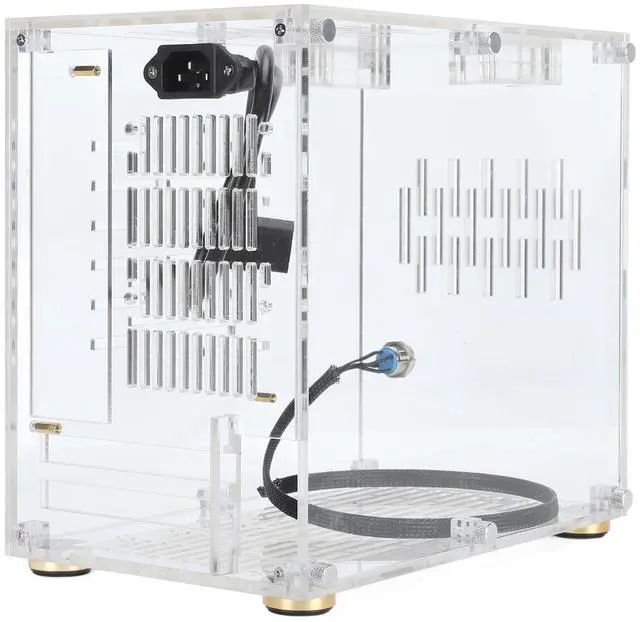 Alt view image 2 of 5 - Mini ITX Case, DIY Computer Gaming Case with 360 Degree Cooling, Mini ITX Gaming PC Case, Acrylic Panels, Simple Installation, Home Entertainment, Business Office, for Mini ITX PC