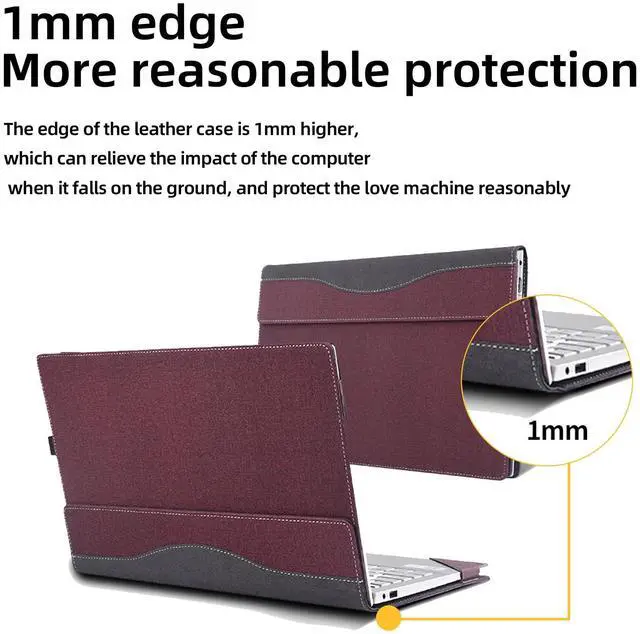 Alt view image 4 of 5 - Laptop Cover for ASUS ROG Zephyrus - G14(2024) GA403 | GA403UV | GA403UI | All-Inclusive Drop-Proof Case 14" PU Leather Inner Pocket Cover (Wine red)