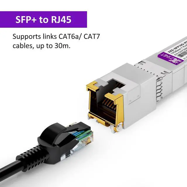 Alt view image 2 of 5 - 10GBASE-T SFP+ to RJ45 Transceiver, 10G Copper SFP+ to Ethernet Module Compatible with Cisco SFP-10G-T-S, Ubiquiti UniFi UF-RJ45-10G, Mikrotik S+RJ10, Meraki , Netgear, D-Link and More, 1 Pack