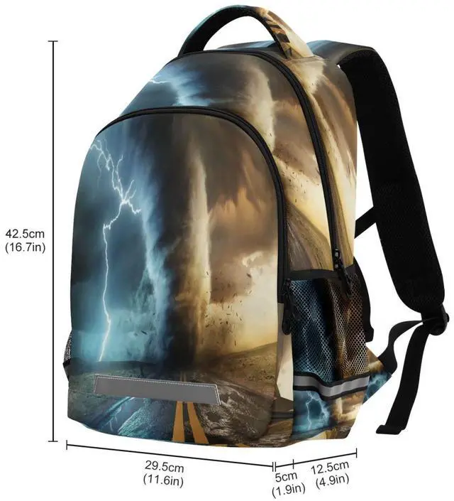 Alt view image 2 of 5 - Vozoza Powerful Tornado Backpack for Girls Kids Boys School Bookbags,Student Laptop Backpack Carrying Bag Casual Lightweight Travel Sports Day Packs