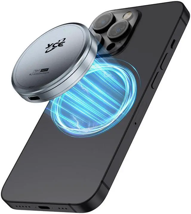 Main image of Magnetic M.2 2230 NVME SSD Enclosure - Up to 4TB Storage, External Storage for iPhone 15/16 Pro Max, USB C 3.2 Gen2 10Gbps to NVMe Adapter, Aluminum External SSD Case for iPhone, MacBook, iPad