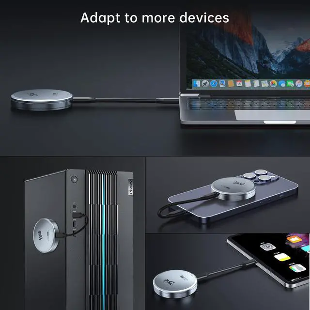 Alt view image 4 of 5 - Magnetic M.2 2230 NVME SSD Enclosure - Up to 4TB Storage, External Storage for iPhone 15/16 Pro Max, USB C 3.2 Gen2 10Gbps to NVMe Adapter, Aluminum External SSD Case for iPhone, MacBook, iPad