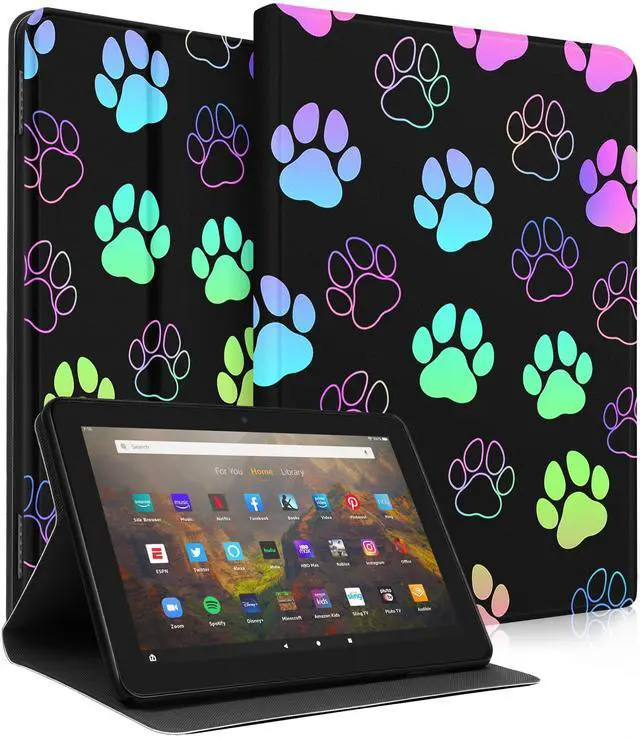 Main image of Wazzasoft for  Kindle Fire HD 10/10 Plus Tablet Case 13th/11th Generation for Women Girls Kids Boys Folio Cover Cute Fashion Design Dog Paw Unique Cool Teens Cases for Kindle Fire Case 10.1 Inch