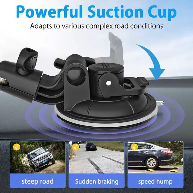 Alt view image 2 of 5 - YOOZ Heavy Duty Suction Car Tablet Mount for Windshield, Truck Tablet Holder Dashboard Window with 1/4" Screw Adapter for iPad Pro Air Mini, Galaxy Tabs, Phones, 4-12.9" & Gopro/Camera