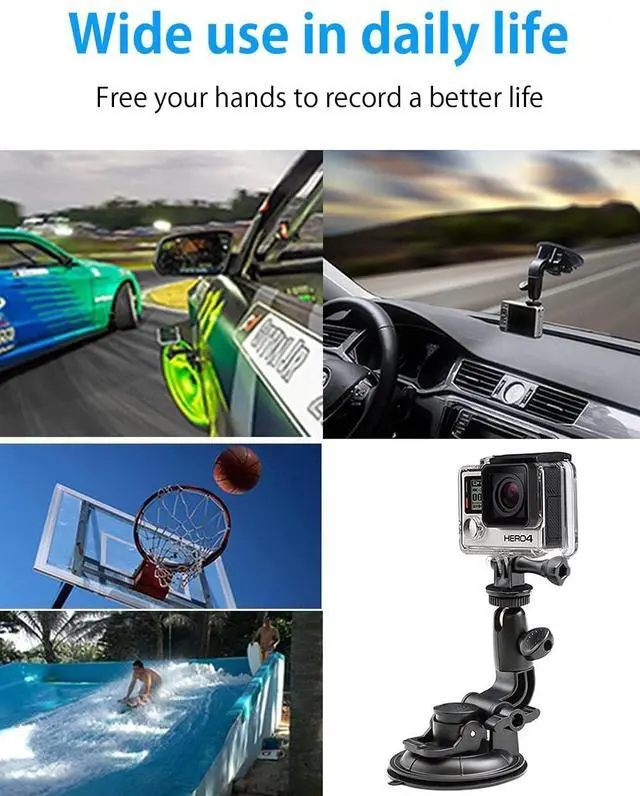 Alt view image 5 of 5 - YOOZ Heavy Duty Suction Car Tablet Mount for Windshield, Truck Tablet Holder Dashboard Window with 1/4" Screw Adapter for iPad Pro Air Mini, Galaxy Tabs, Phones, 4-12.9" & Gopro/Camera
