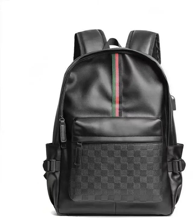 Main image of WDEKDAI Leather Backpack School College Bookbag Leisure Business Travel Hiking Rucksack,Suitable for 15.6-inch laptop pack (2)