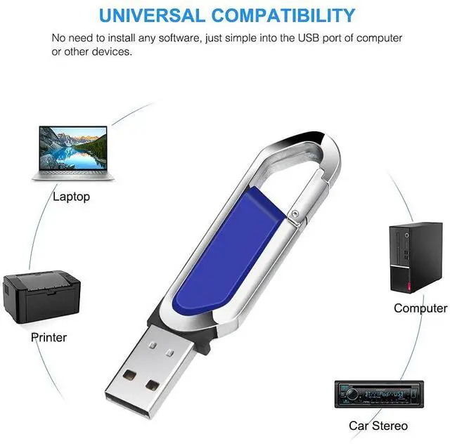 Alt view image 3 of 5 - LEIZHAN 4x32GB Snap Hook USB Flash Drive Computer Memory Stick USB 2.0 Pendrive for Students