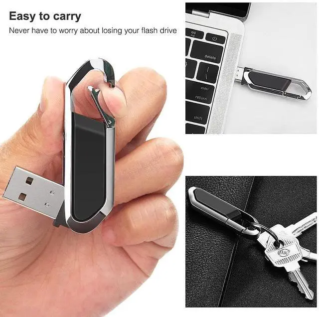 Alt view image 4 of 5 - LEIZHAN 4x32GB Snap Hook USB Flash Drive Computer Memory Stick USB 2.0 Pendrive for Students