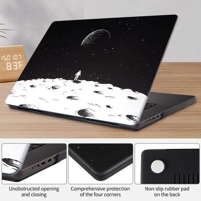 Alt view image 2 of 5 - Yiodelu Hard Shell Case for 2025 2024 2023 MacBook Air 15 M4/M3/M2 Chip (A3241 A3114 A2941) 15.3 inch Matte Plastic Protective Cover Lightweight, Durable(Astronauts Pattern)
