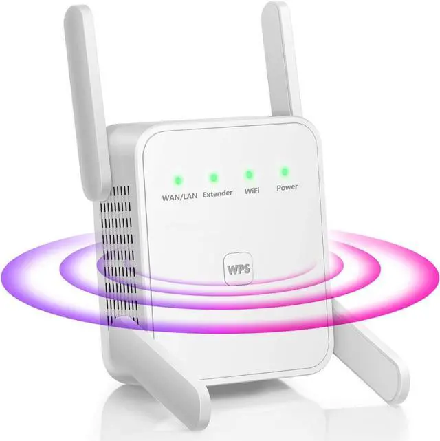 Main image of WiFi Repeater, Extender,WiFi Extender Signal Booster, 4 Antennas, 2 EthernetPorts, 300 sqm Coverage, Easy Setup Home and Office WiFi Amplifier (300mbps)