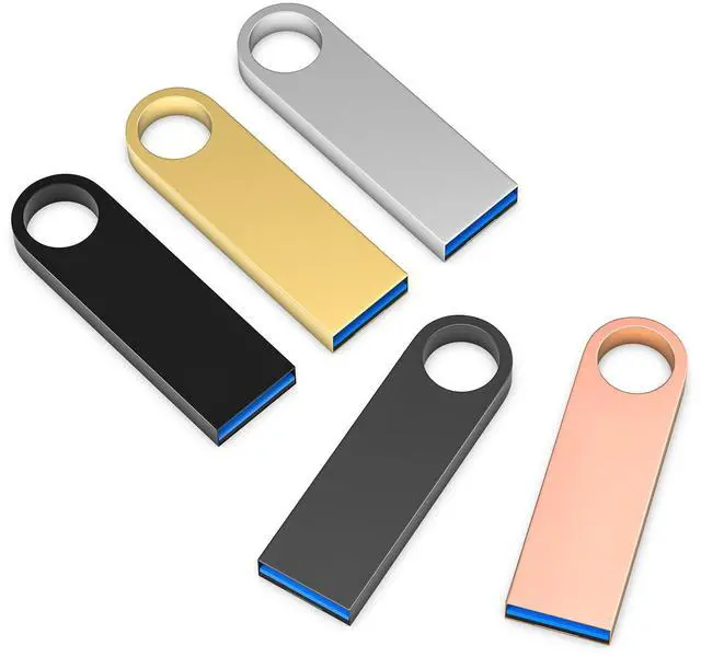Main image of USB 3.0 Flash Drive 32GB 5 Pack, Wooolken High Speed USB 3.0 Thumb Drives Sleek Metal Flash Drives with Keychains, Memory Stick, USB Drive for PC/Computers/Mac/Laptops